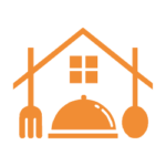 Signet des Wiesbadener Küchenstudios: Haus mit Besteck